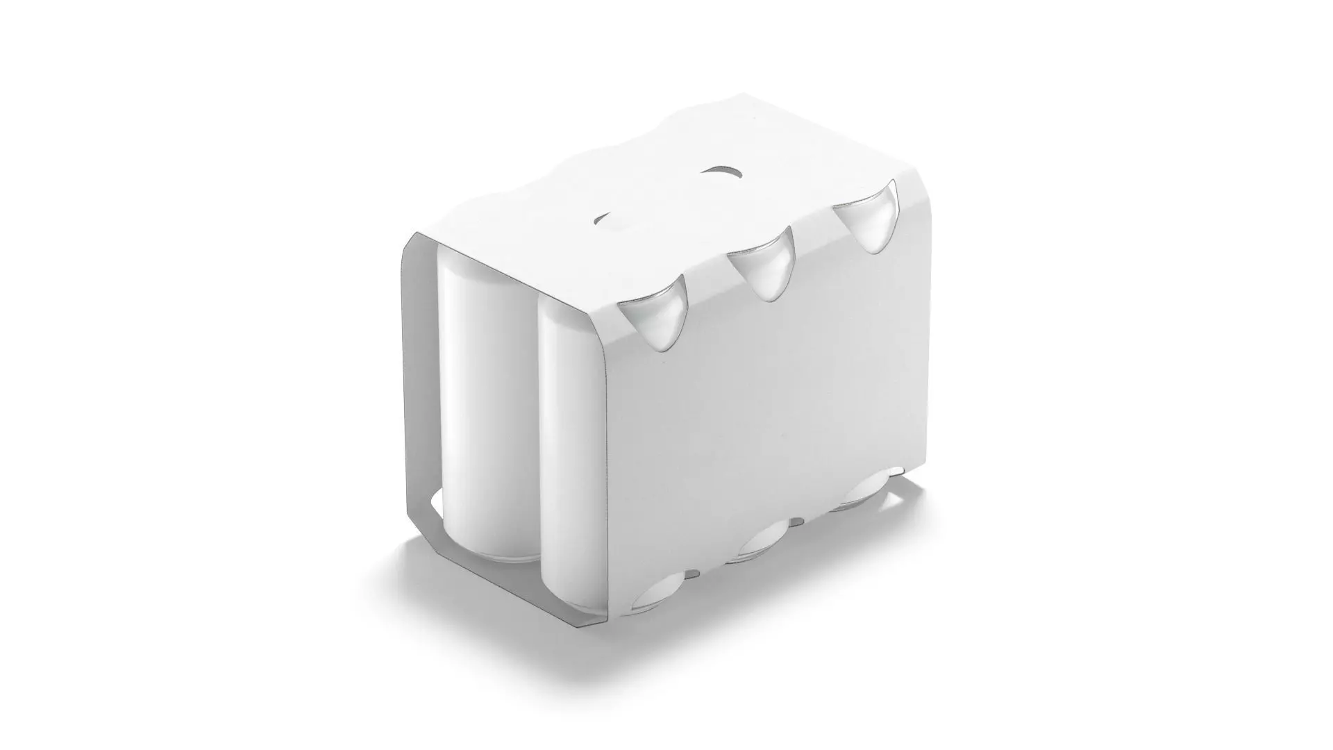 White Six 550ml Can Cardboard Pack - paperboard with cans 3D model_0