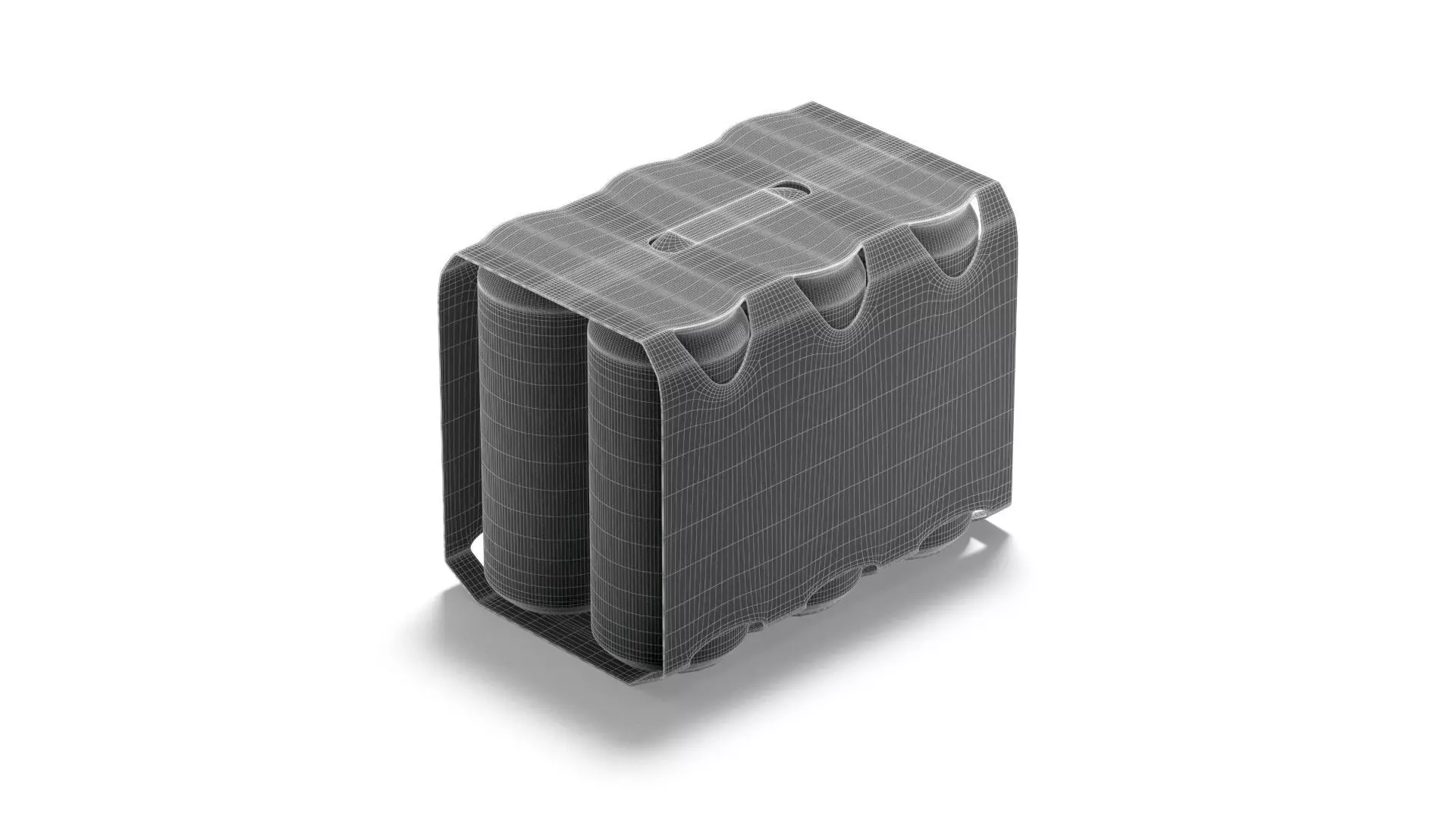 White Six 550ml Can Cardboard Pack - paperboard with cans 3D model_7