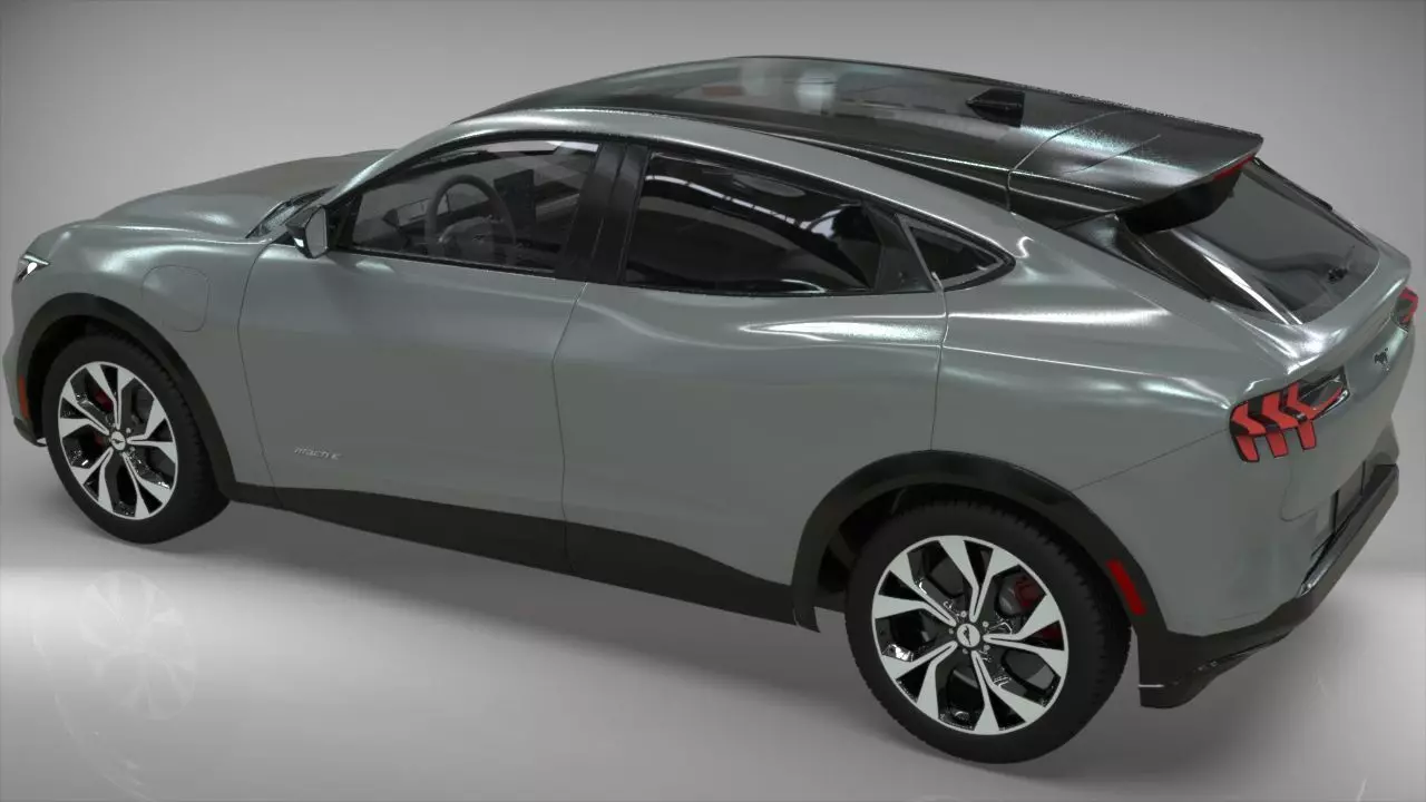 Electric SUV car 2021 3D model_2