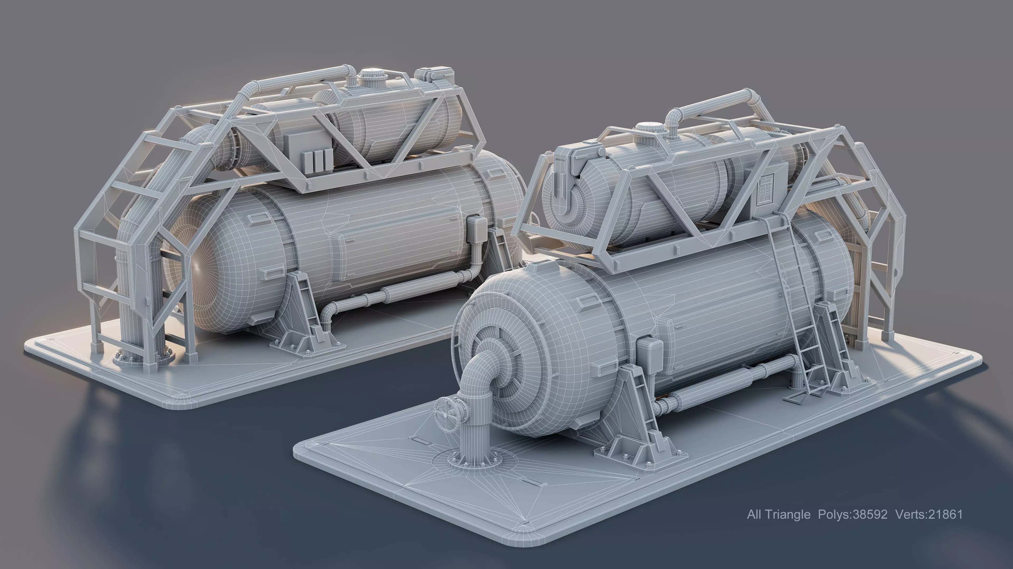 Sci-Fi Building 008 Industry-PBR Low-poly 3D model_3