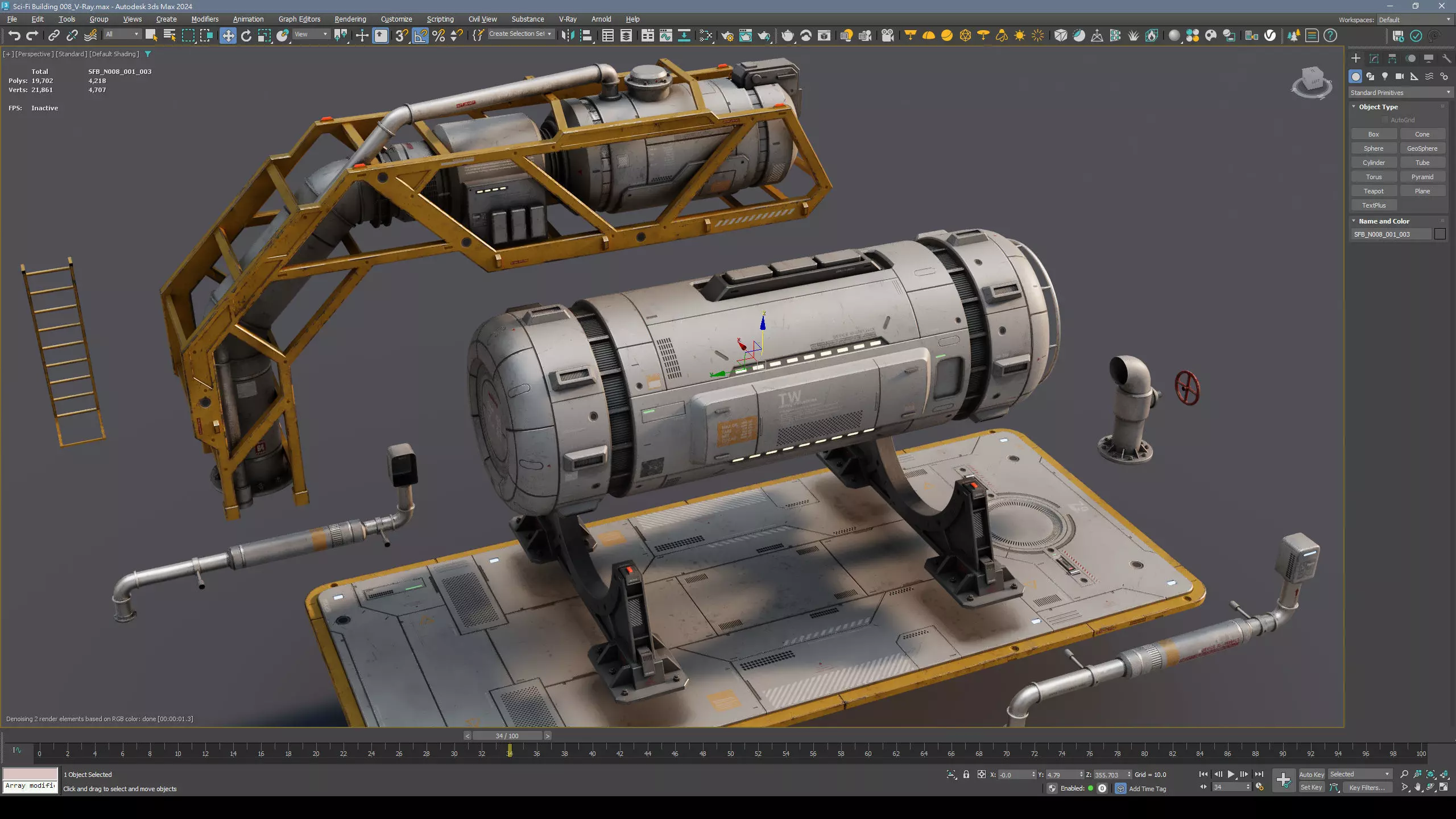 Sci-Fi Building 008 Industry-PBR Low-poly 3D model_10