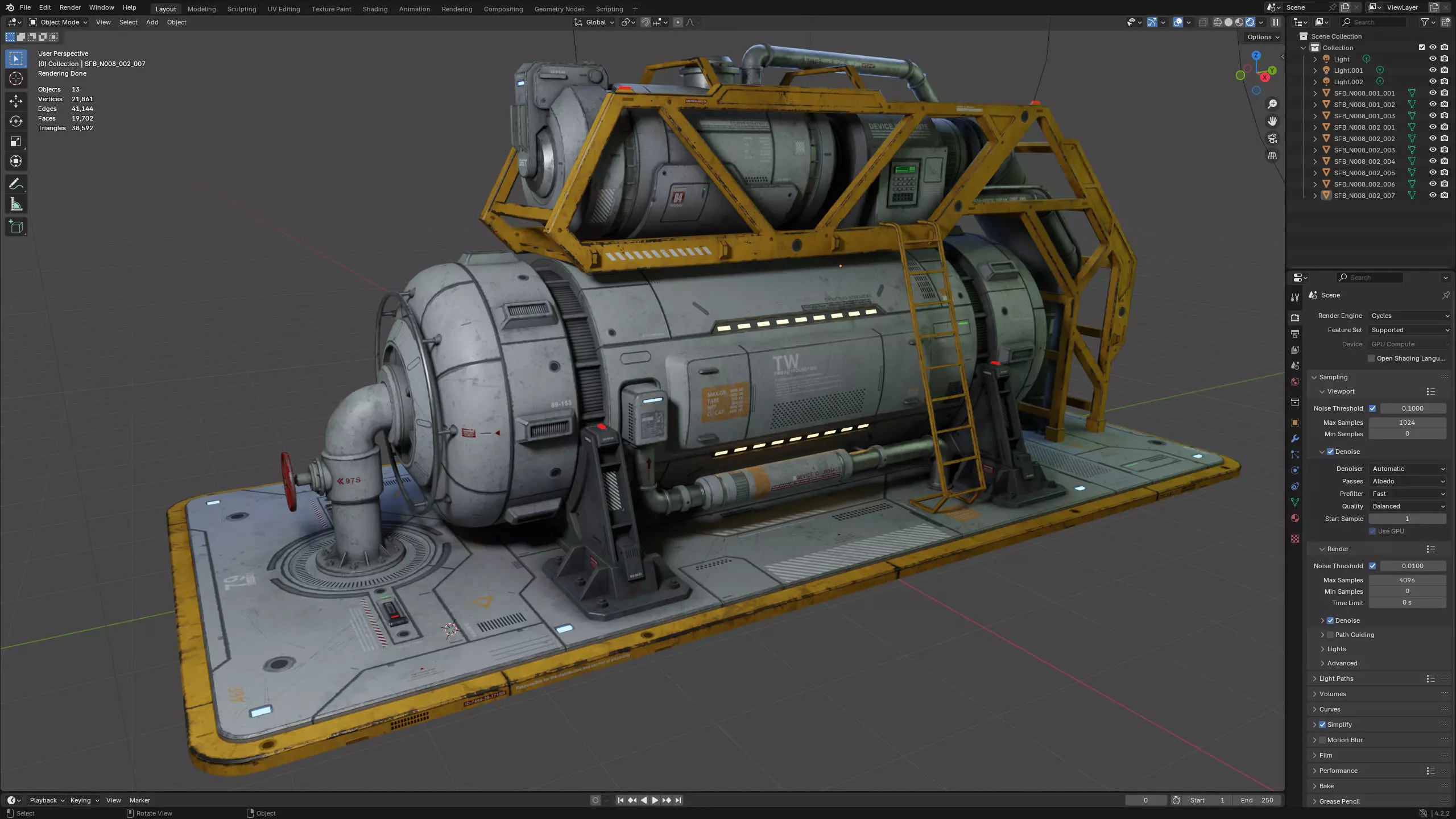 Sci-Fi Building 008 Industry-PBR Low-poly 3D model_13