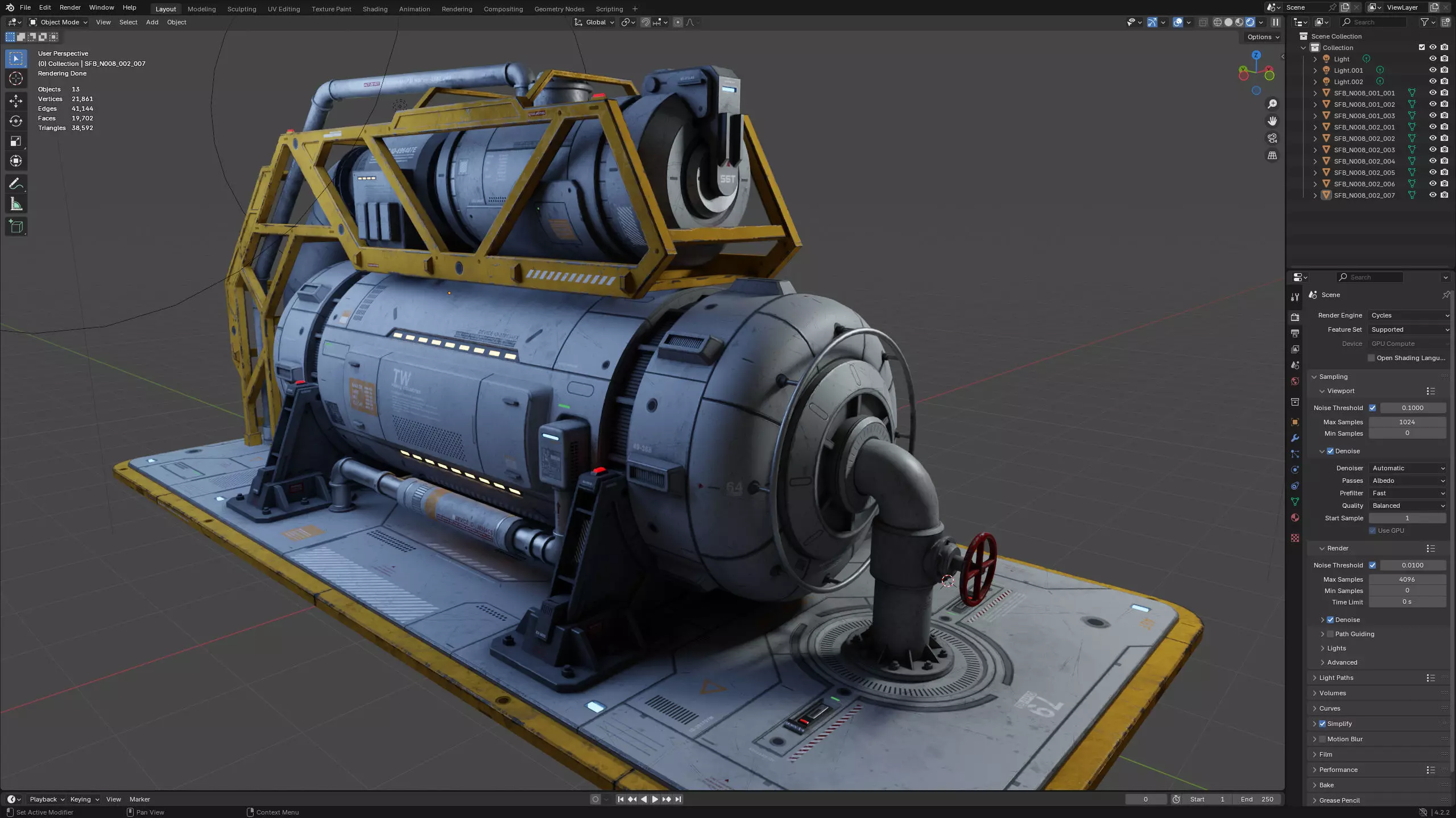 Sci-Fi Building 008 Industry-PBR Low-poly 3D model_14