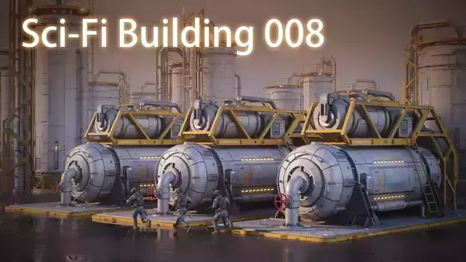 Sci-Fi Building 008 Industry-PBR Low-poly 3D model Sci-Fi Building 008 Industry-PBR Low-poly 3D model