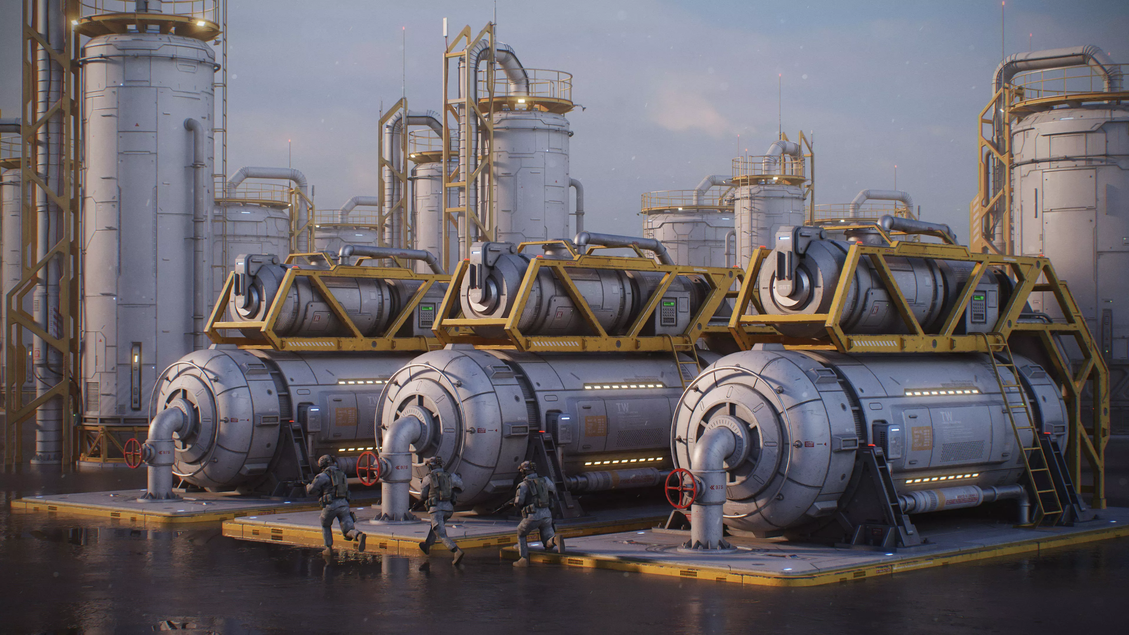 Sci-Fi Building 008 Industry-PBR Low-poly 3D model_1