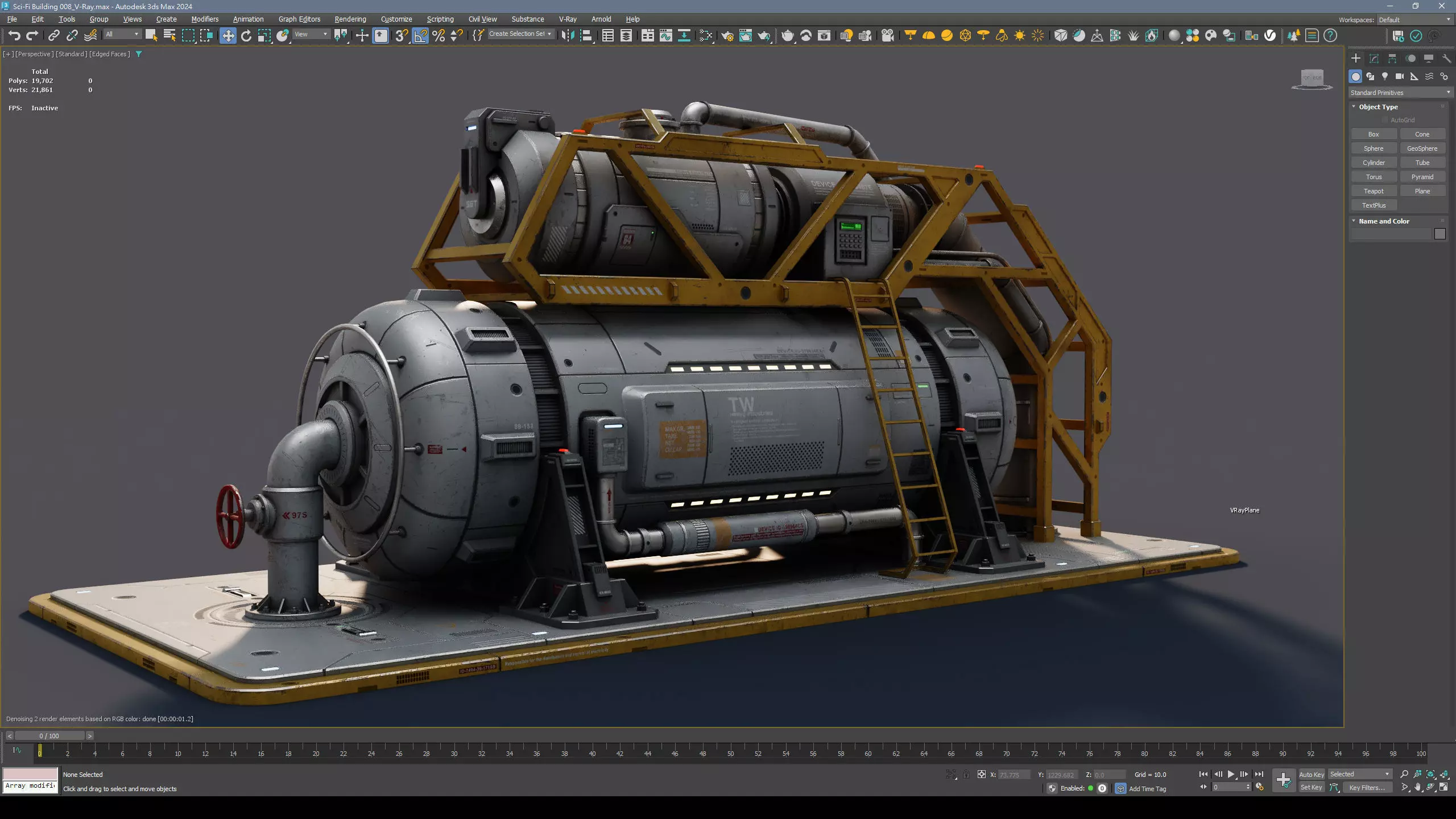 Sci-Fi Building 008 Industry-PBR Low-poly 3D model_6