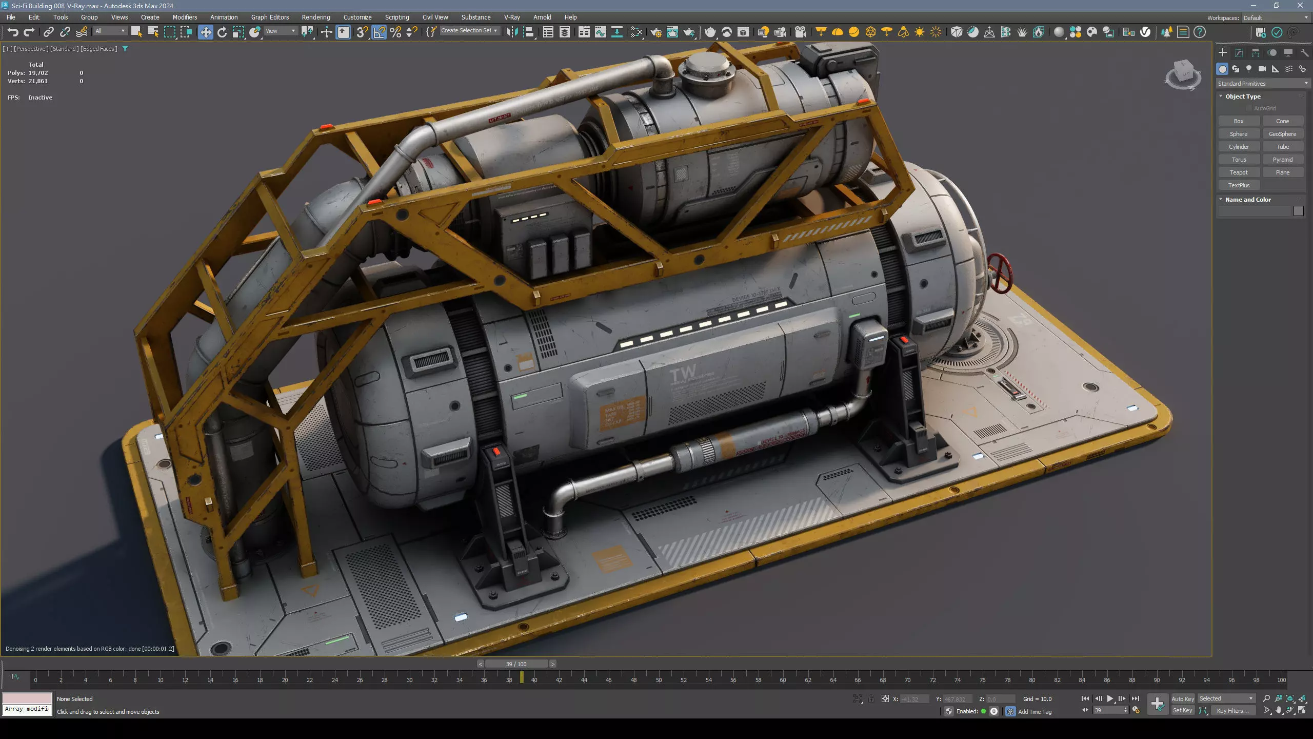 Sci-Fi Building 008 Industry-PBR Low-poly 3D model_7
