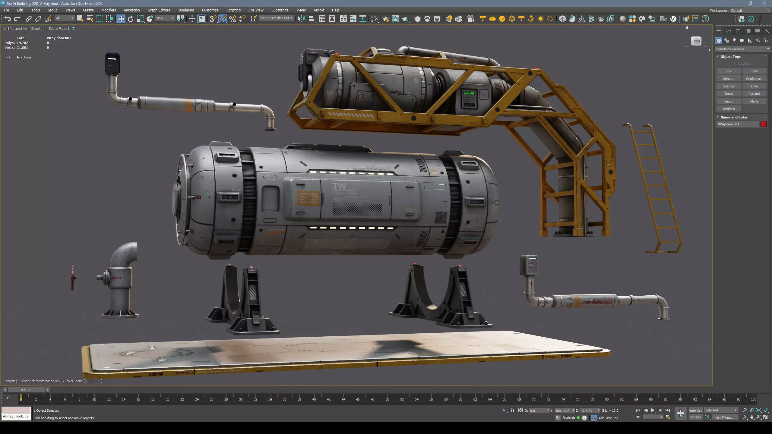 Sci-Fi Building 008 Industry-PBR Low-poly 3D model_9