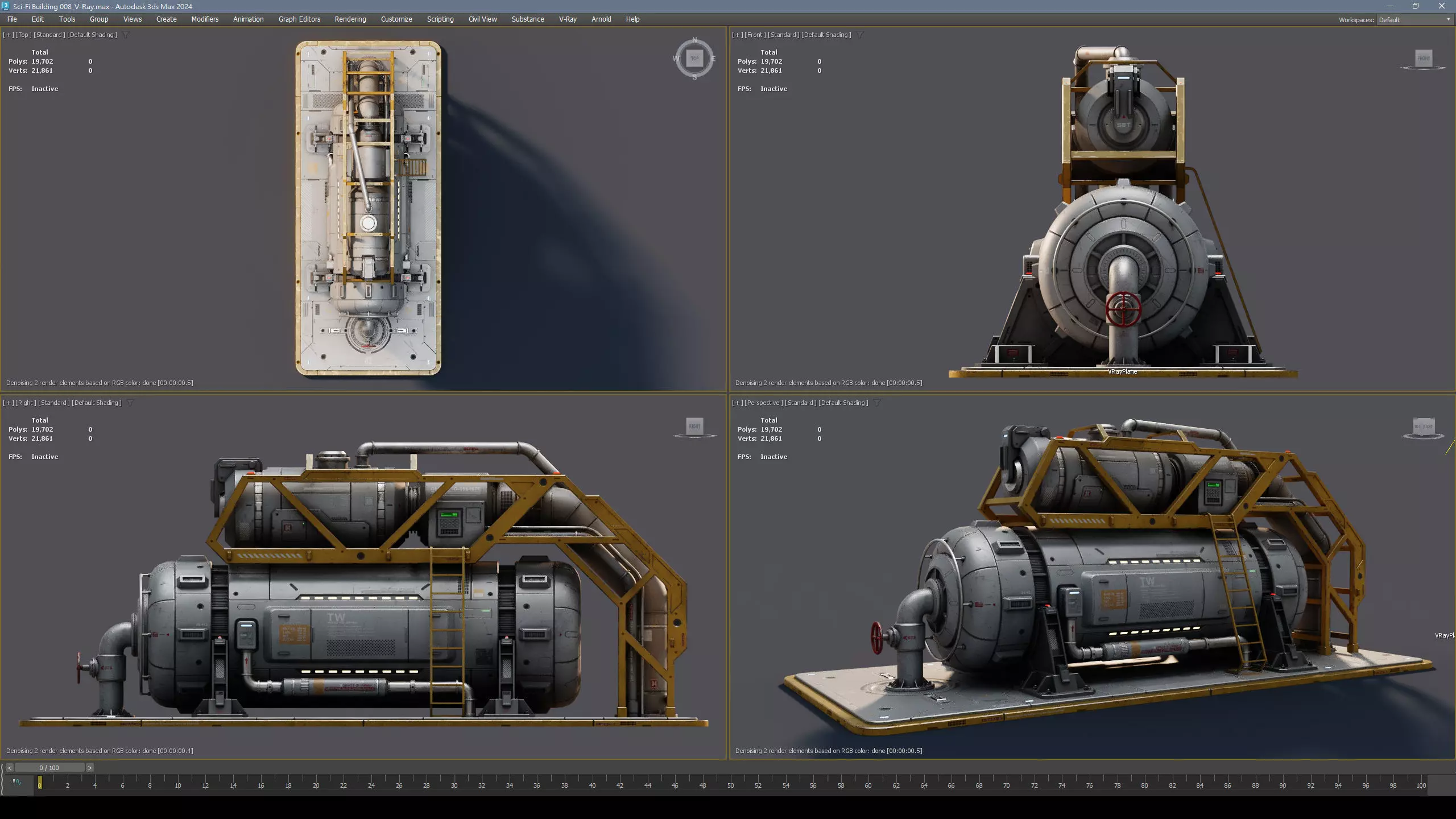 Sci-Fi Building 008 Industry-PBR Low-poly 3D model_8