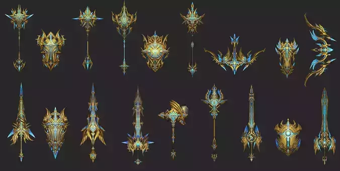 Weapons Pack 12 - Empire of Light Low-poly 3D model