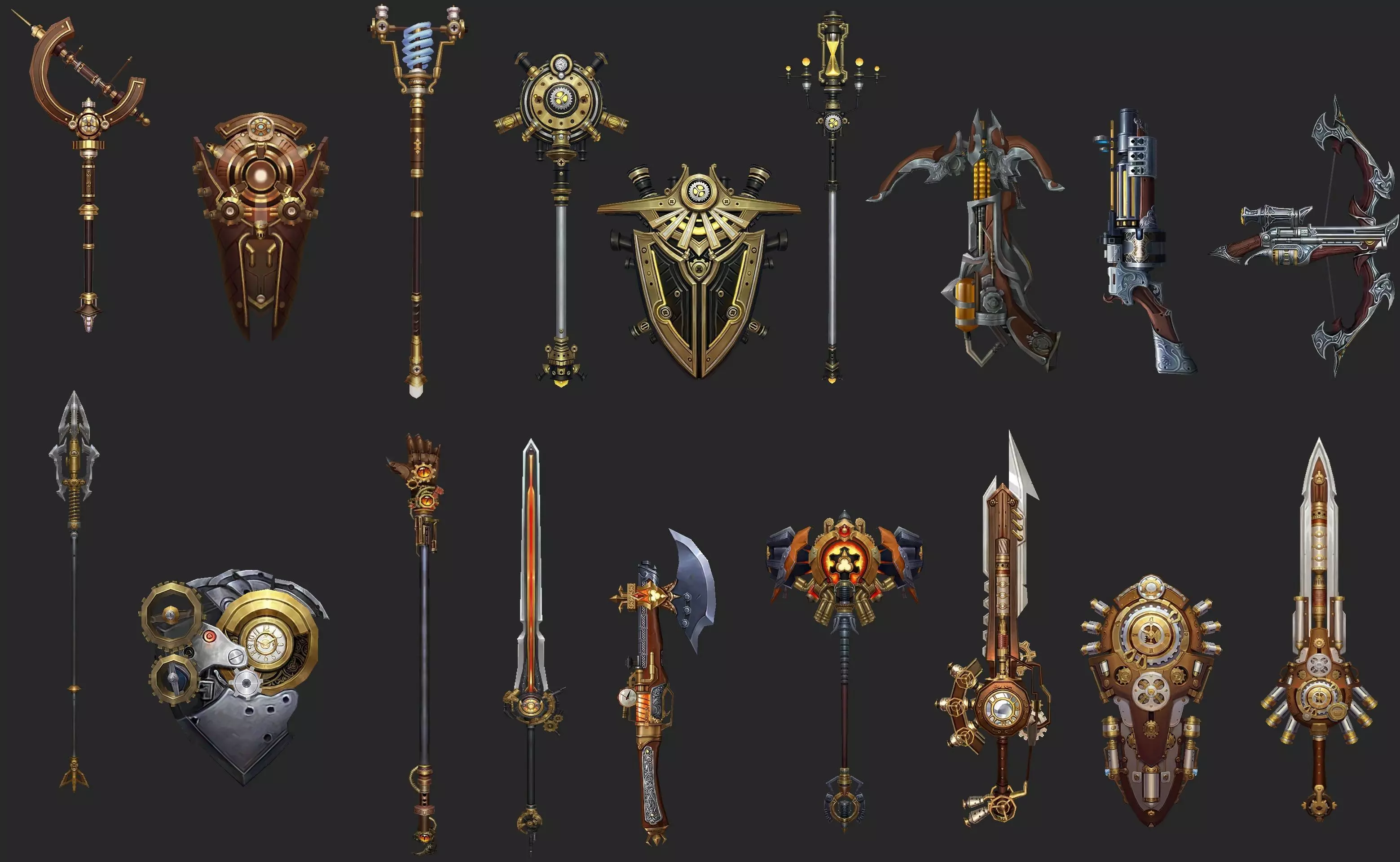 Weapons Pack 11 - Clockwork Rebellion Low-poly 3D model_0