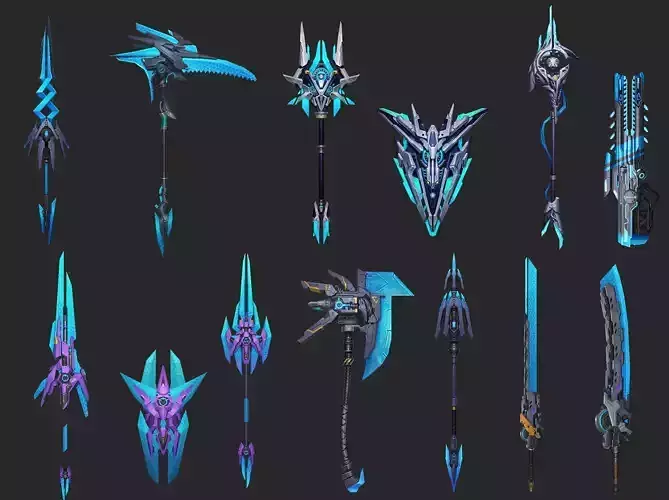 Weapons Pack 10 - Cyberforge Arsenal Low-poly 3D model