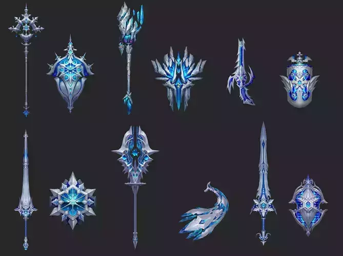 Weapons Pack 09 - Crown of Frost Low-poly 3D model