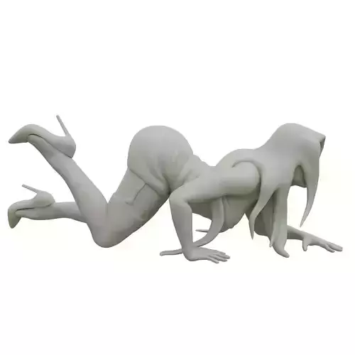Sexy Girl Crawling Pose STL Model for 3D Print  Erotic Figure