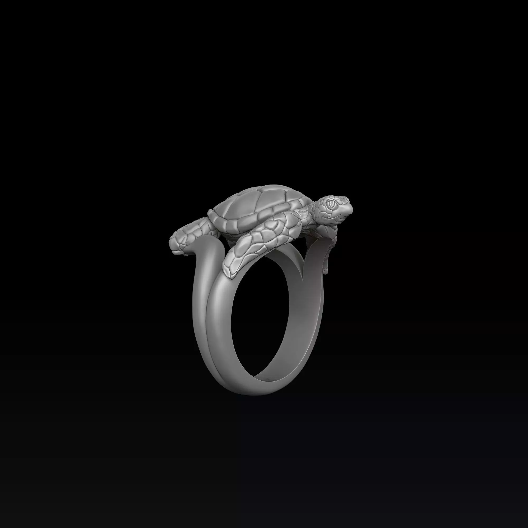 Turtle Ring 3D print model_4