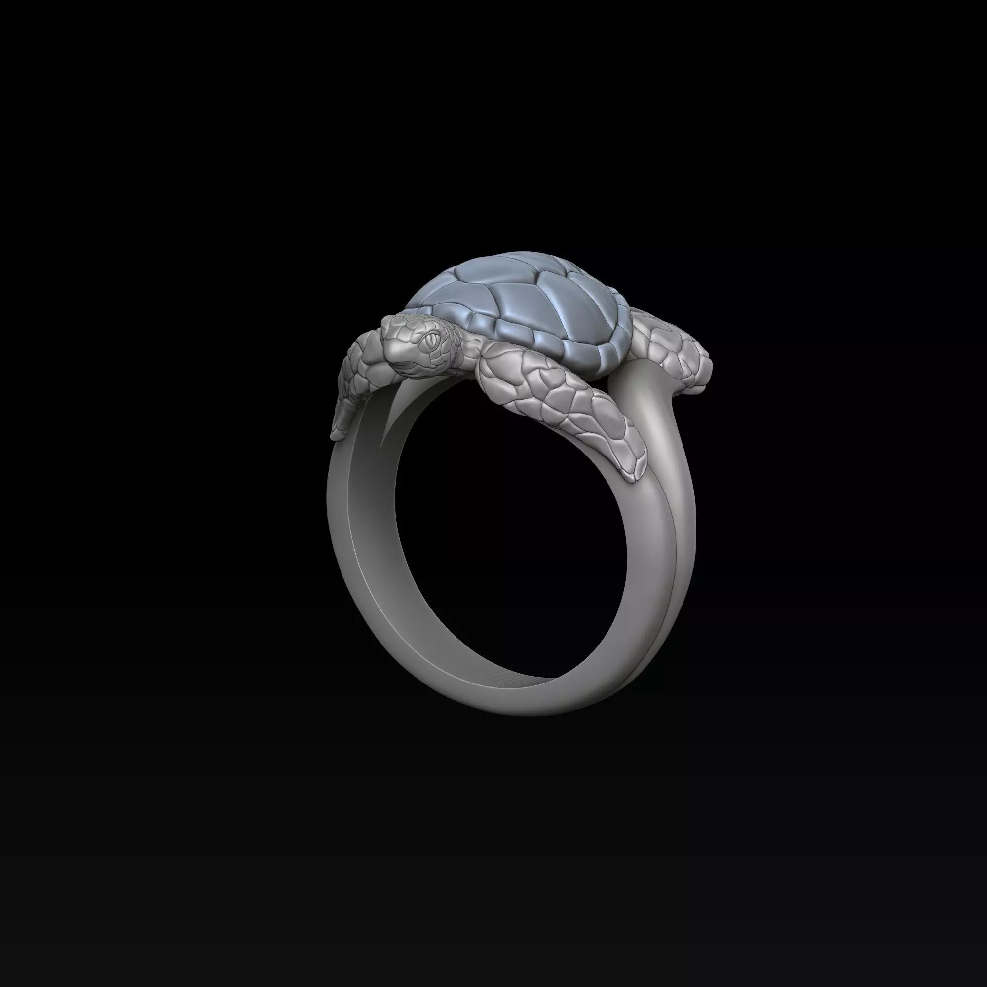 Turtle Ring 3D print model_6