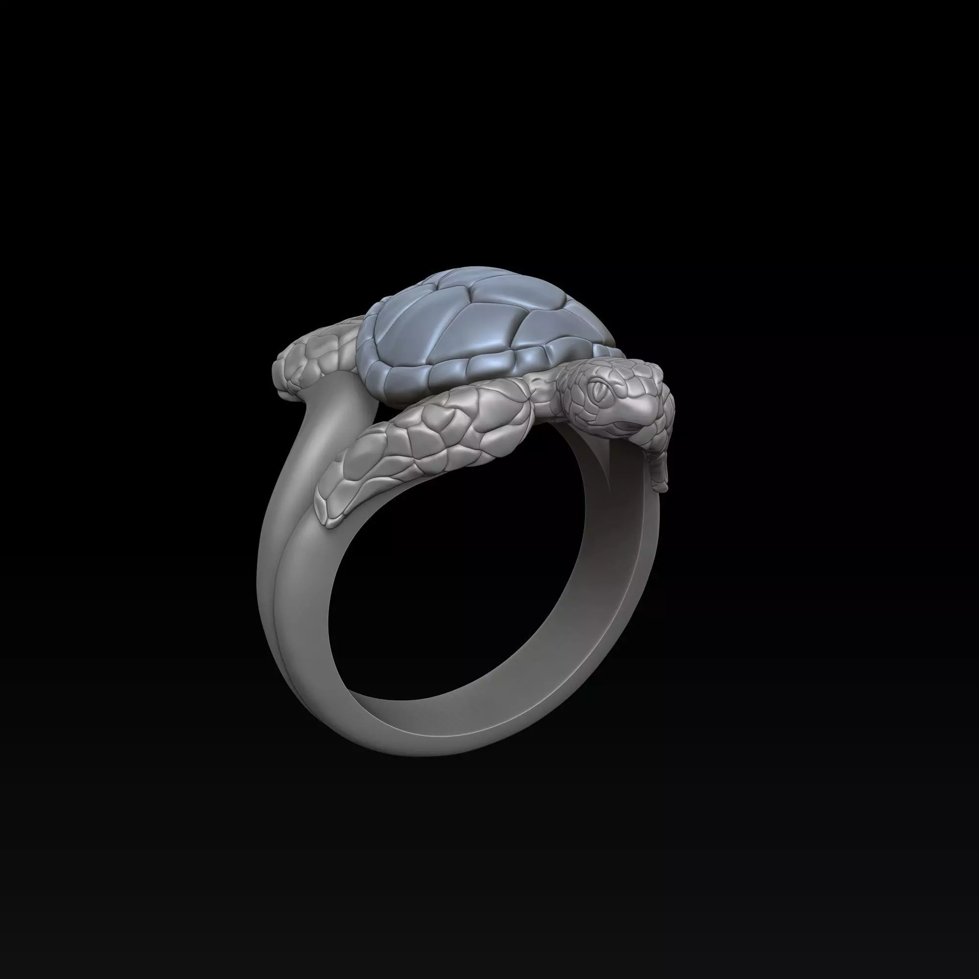 Turtle Ring 3D print model_3
