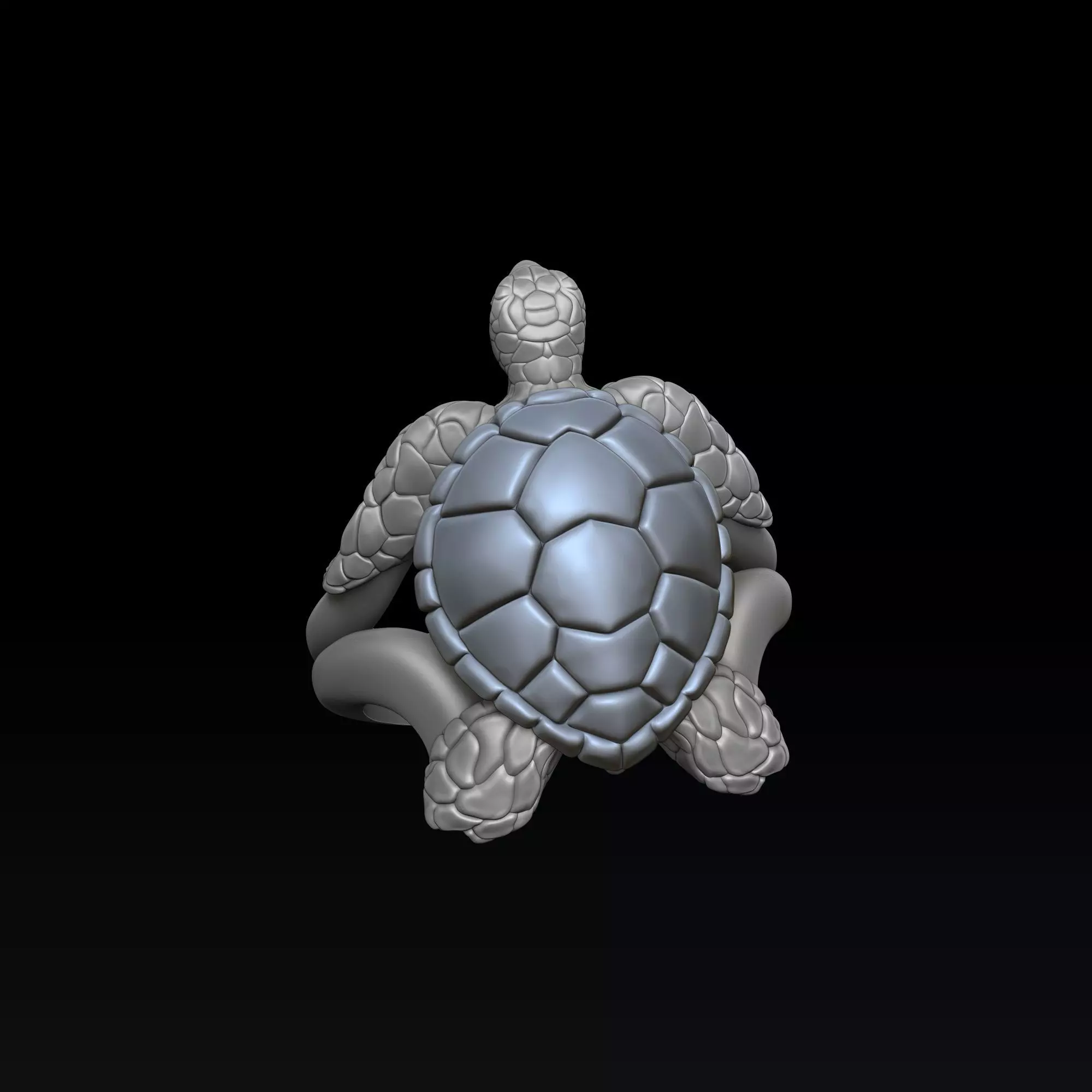Turtle Ring 3D print model_5