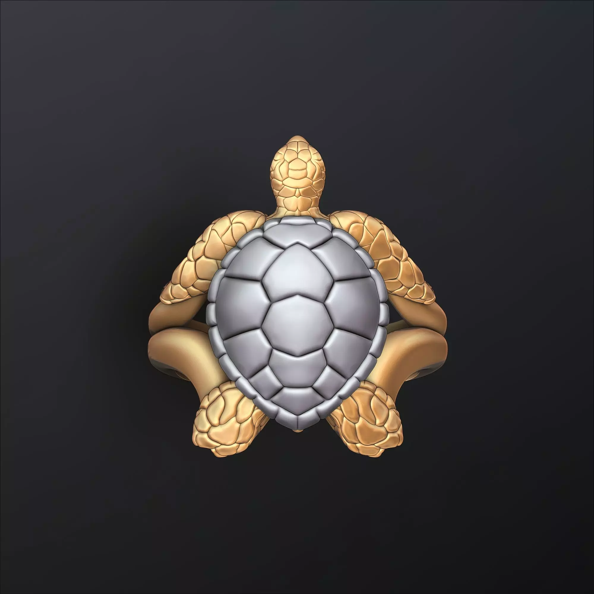 Turtle Ring 3D print model_0