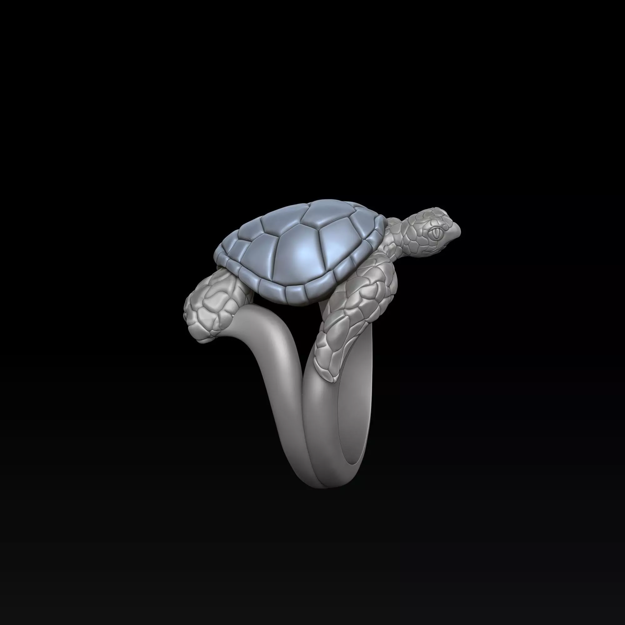 Turtle Ring 3D print model_2