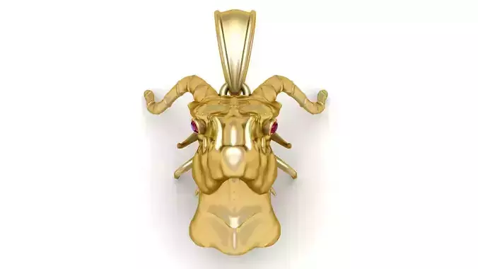  insect  inspired horned pendant 3D print model