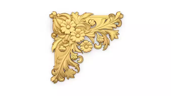 Classic carved corner decor ornament cnc 3d printing stl 07 3D print model