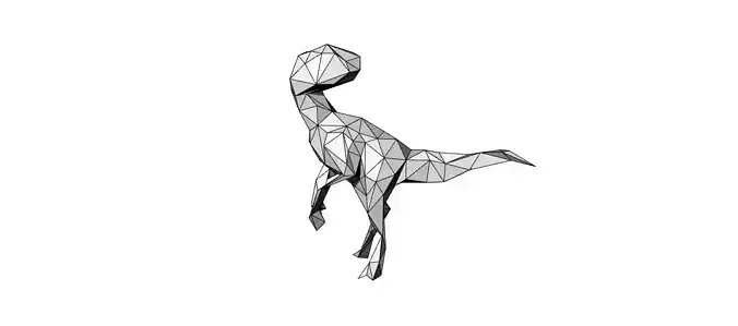 3D Printed Origami Model Kali the Dinosaur