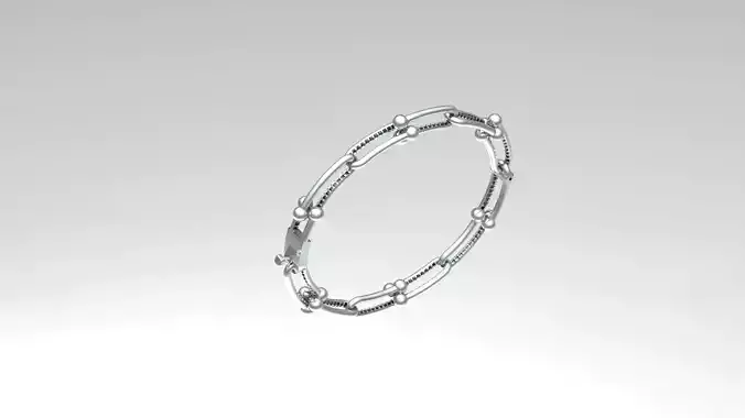 Contemporary White Gold Bracelet with Bead Detailing  tiffany 3D print model