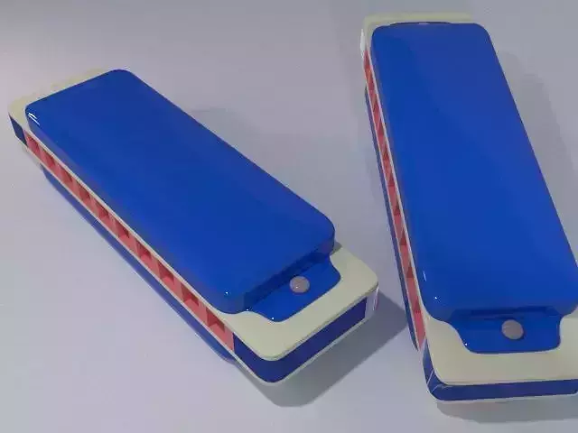 Harmonica Low-poly 3D model