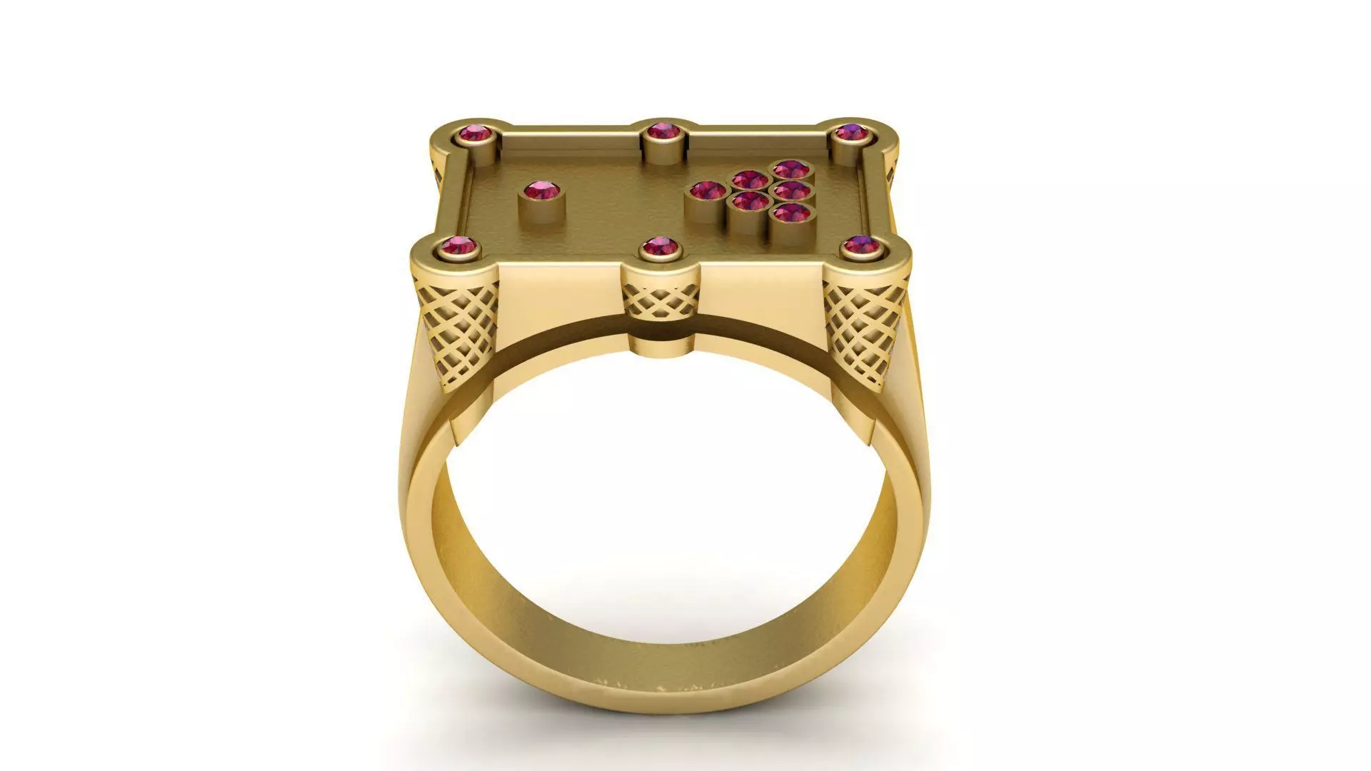geometric gemstone gold ring design 3D print model