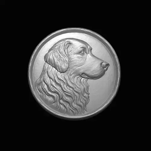Golden retriever bas relief