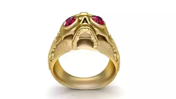 skull  inspired gold ring