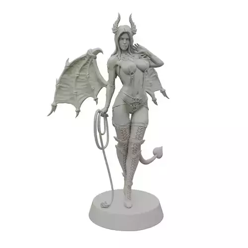 Sadistic Succubus Whip-Wielding Demon STL Printable Fantasy