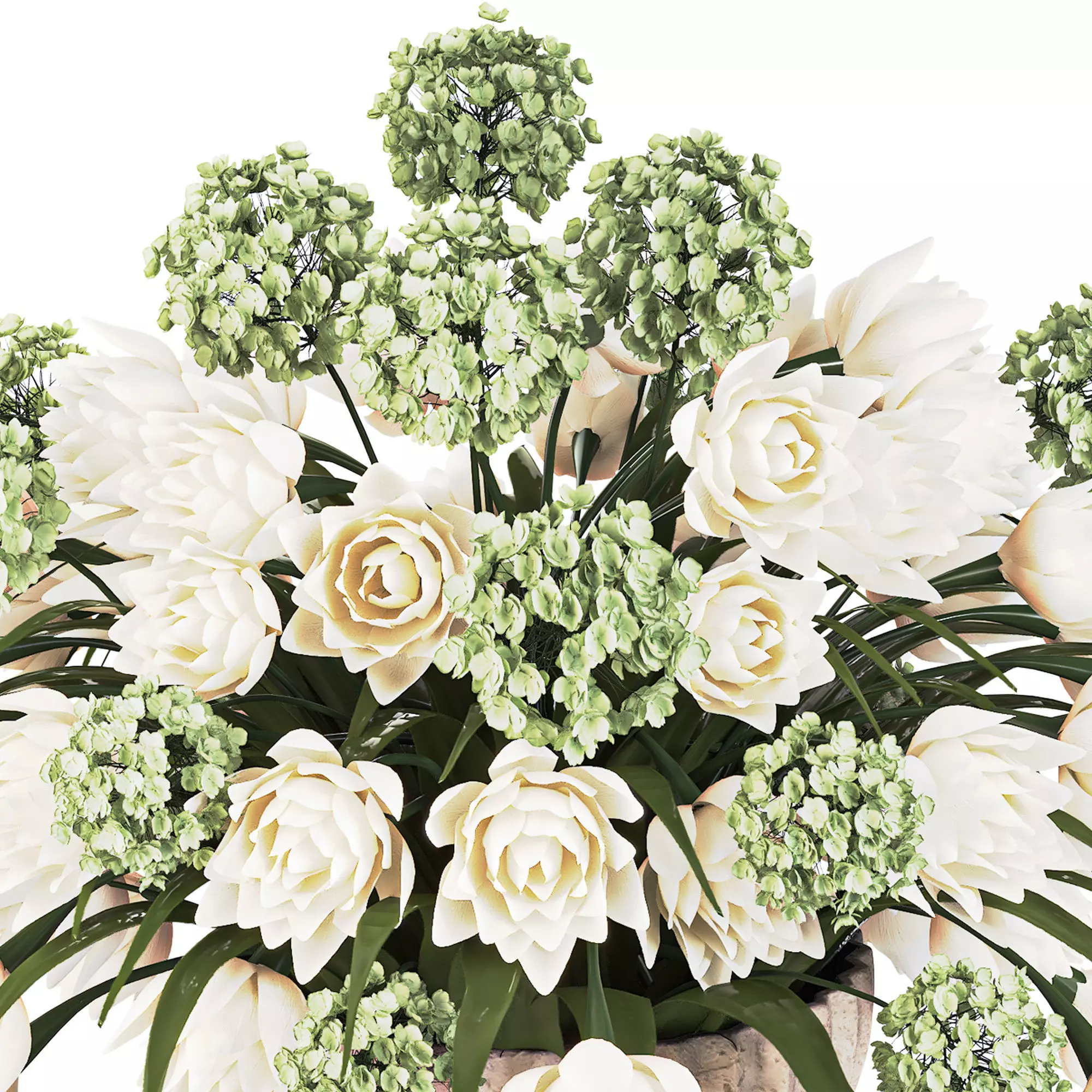 Plants Bouquet Vase 33 Low-poly 3D model_4