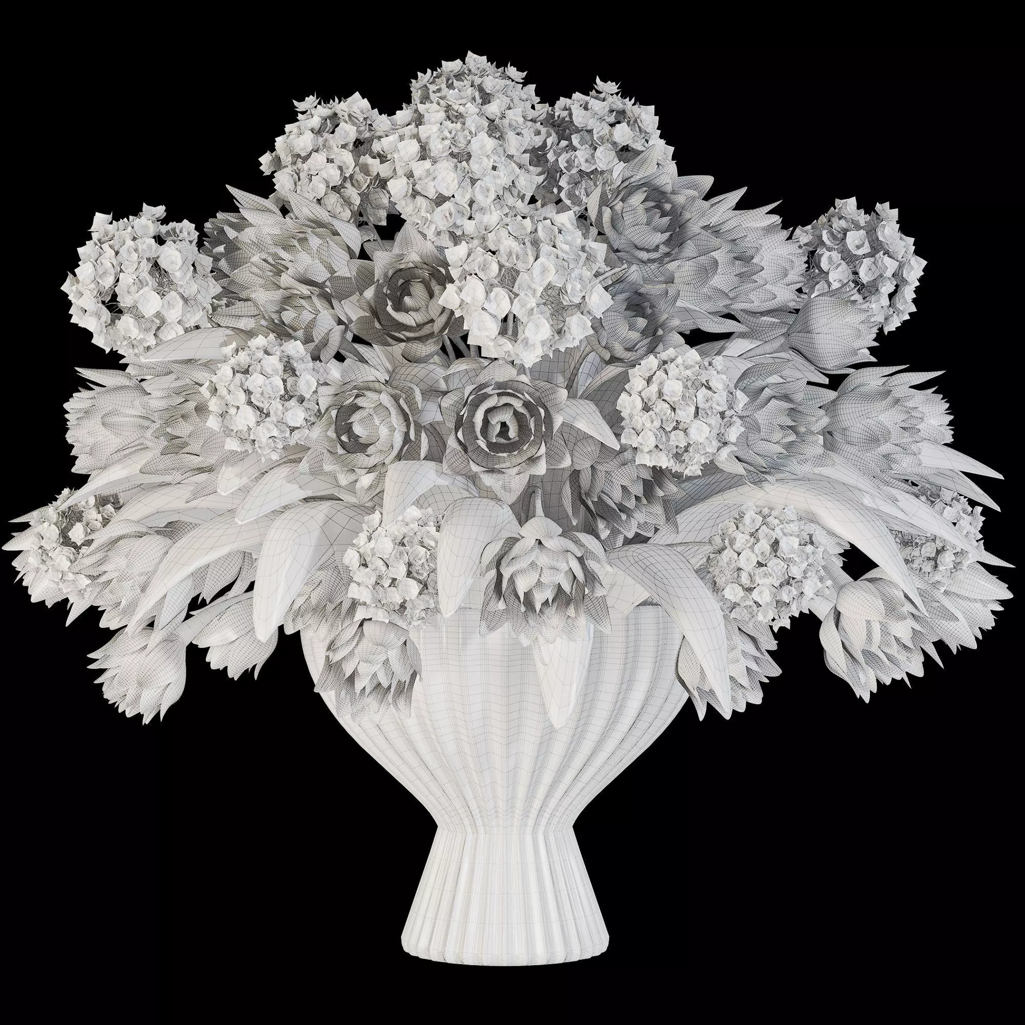 Plants Bouquet Vase 33 Low-poly 3D model_5