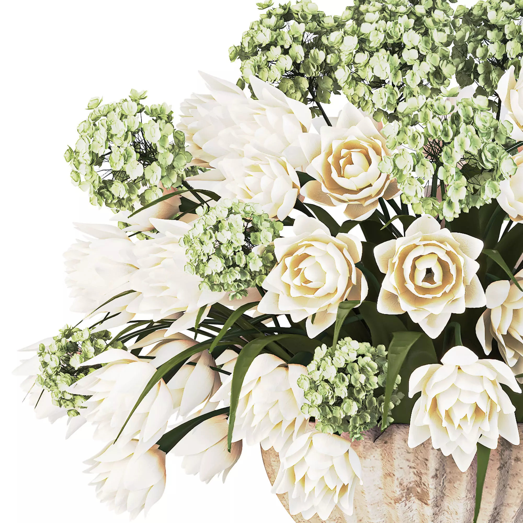 Plants Bouquet Vase 33 Low-poly 3D model_2