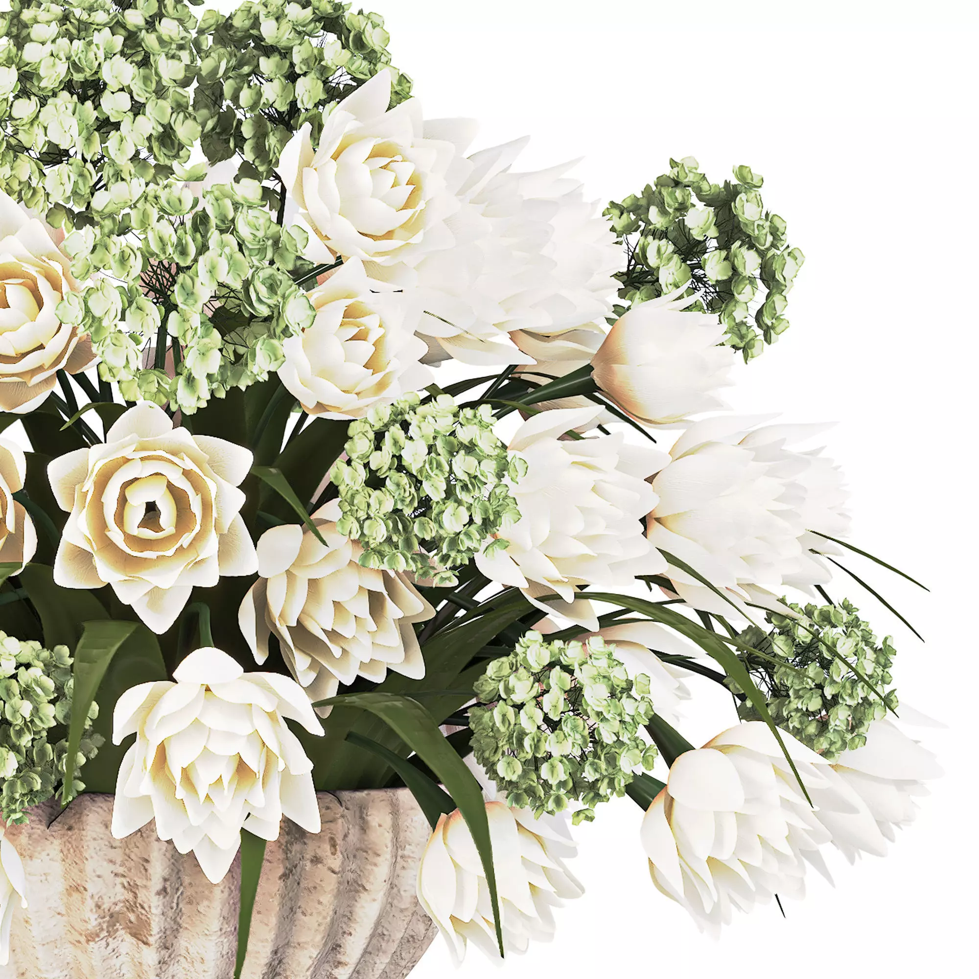 Plants Bouquet Vase 33 Low-poly 3D model_3