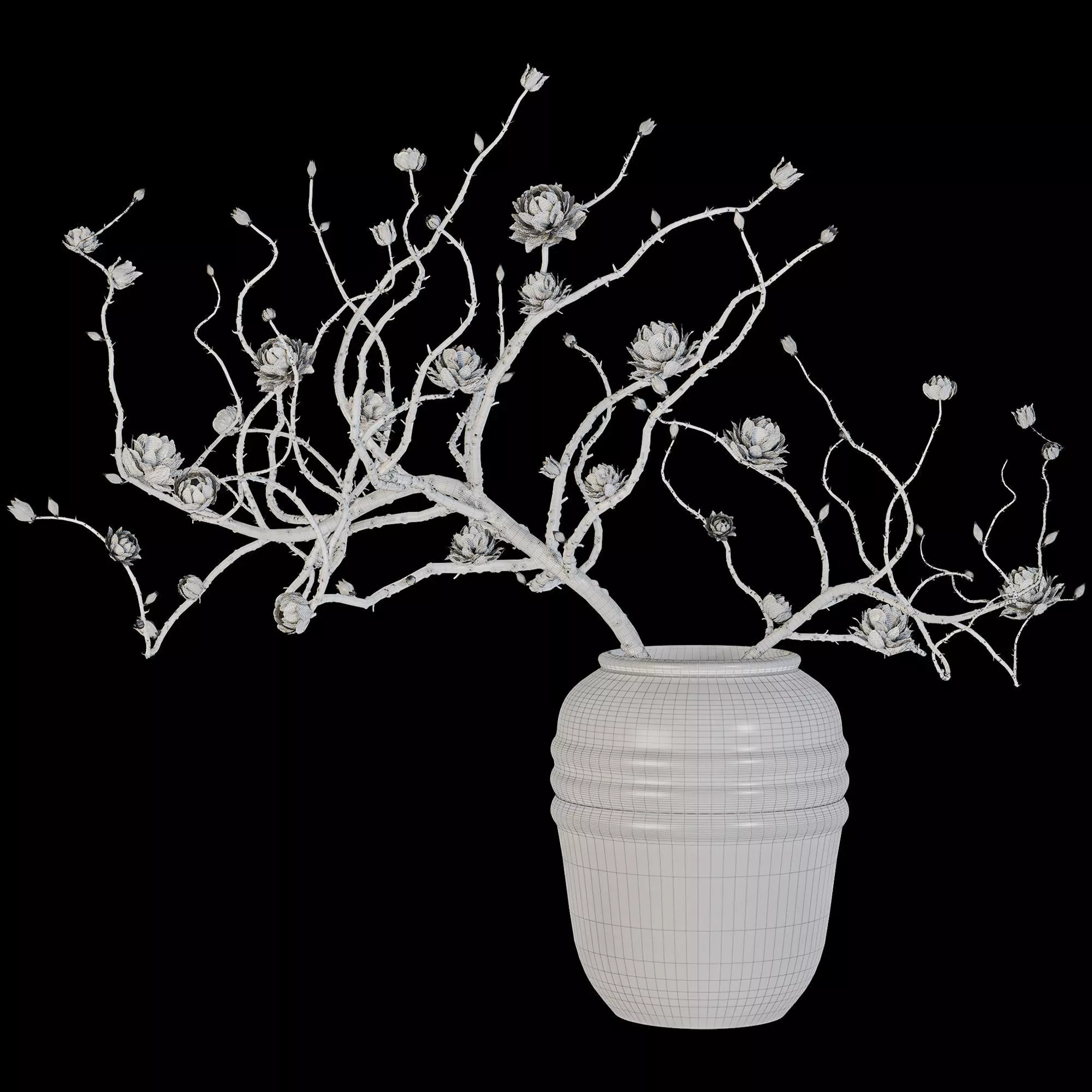 Plants Bouquet Vase 32 Low-poly 3D model_5