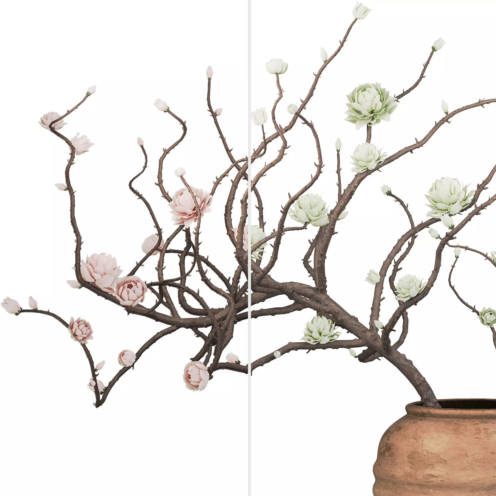 Plants Bouquet Vase 32 Low-poly 3D model_2