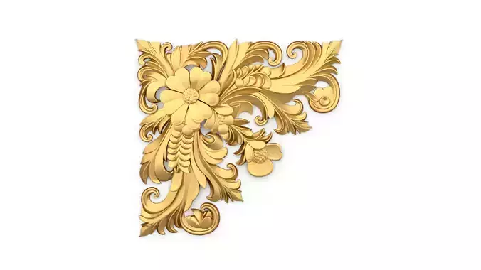 Classic carved corner decor ornament cnc 3d printing stl 08 3D print model