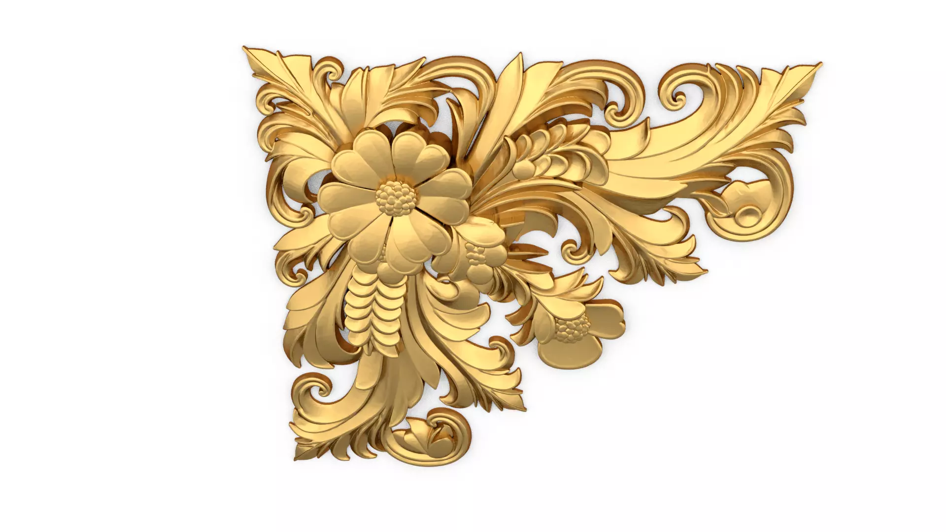 Classic carved corner decor ornament cnc 3d printing stl 08 3D print model_3