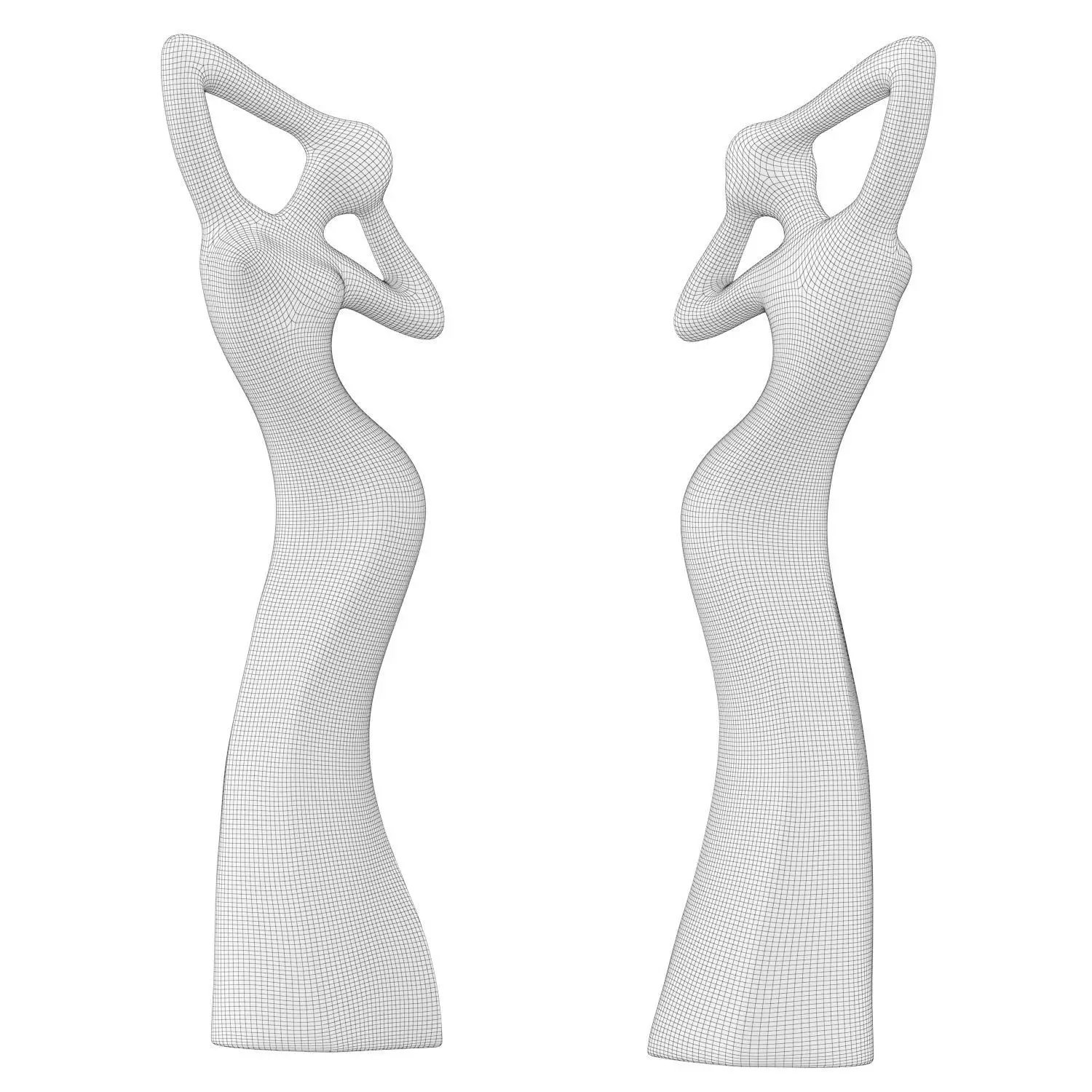 Abstract figurine of a woman 3D model_5