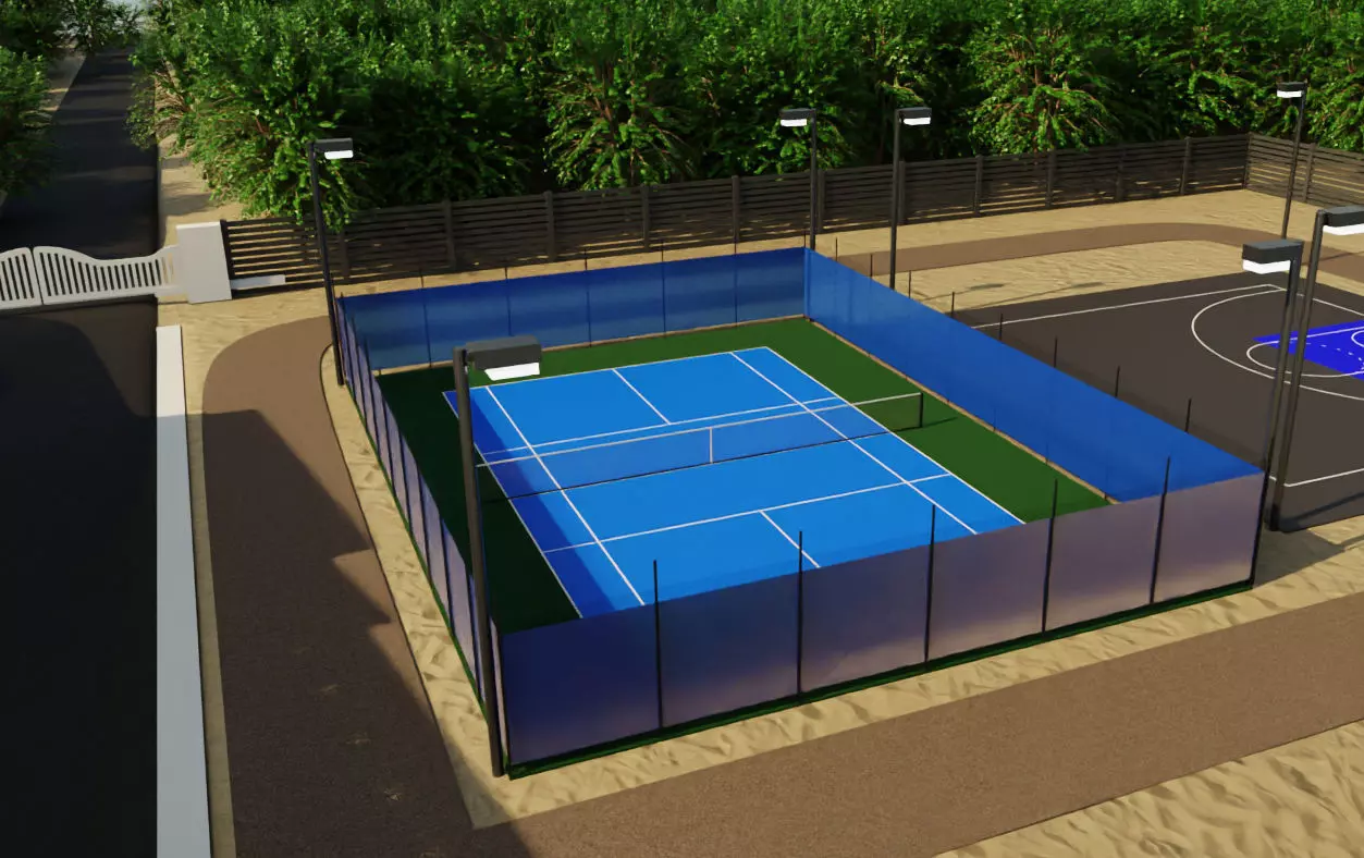 Modern Luxury Beach House with Sports Area 3D model_14