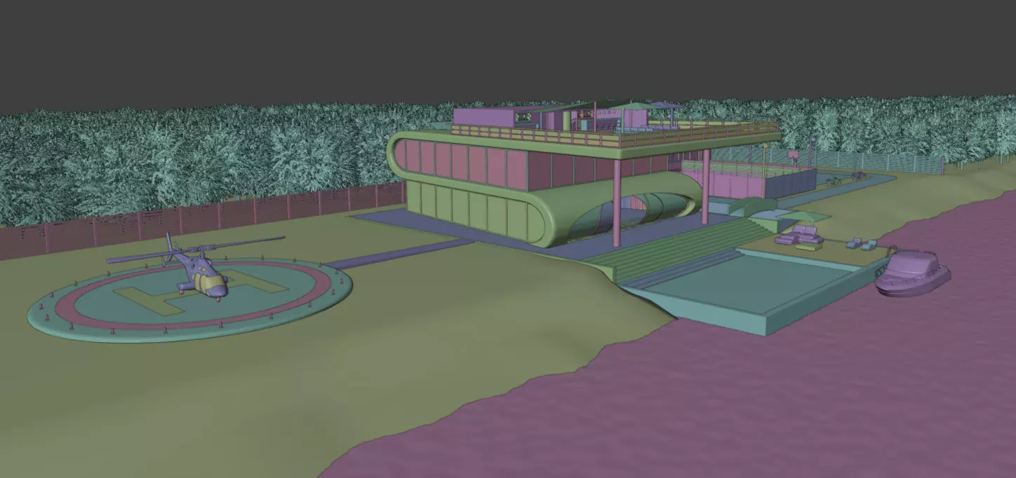 Modern Luxury Beach House with Sports Area 3D model_31