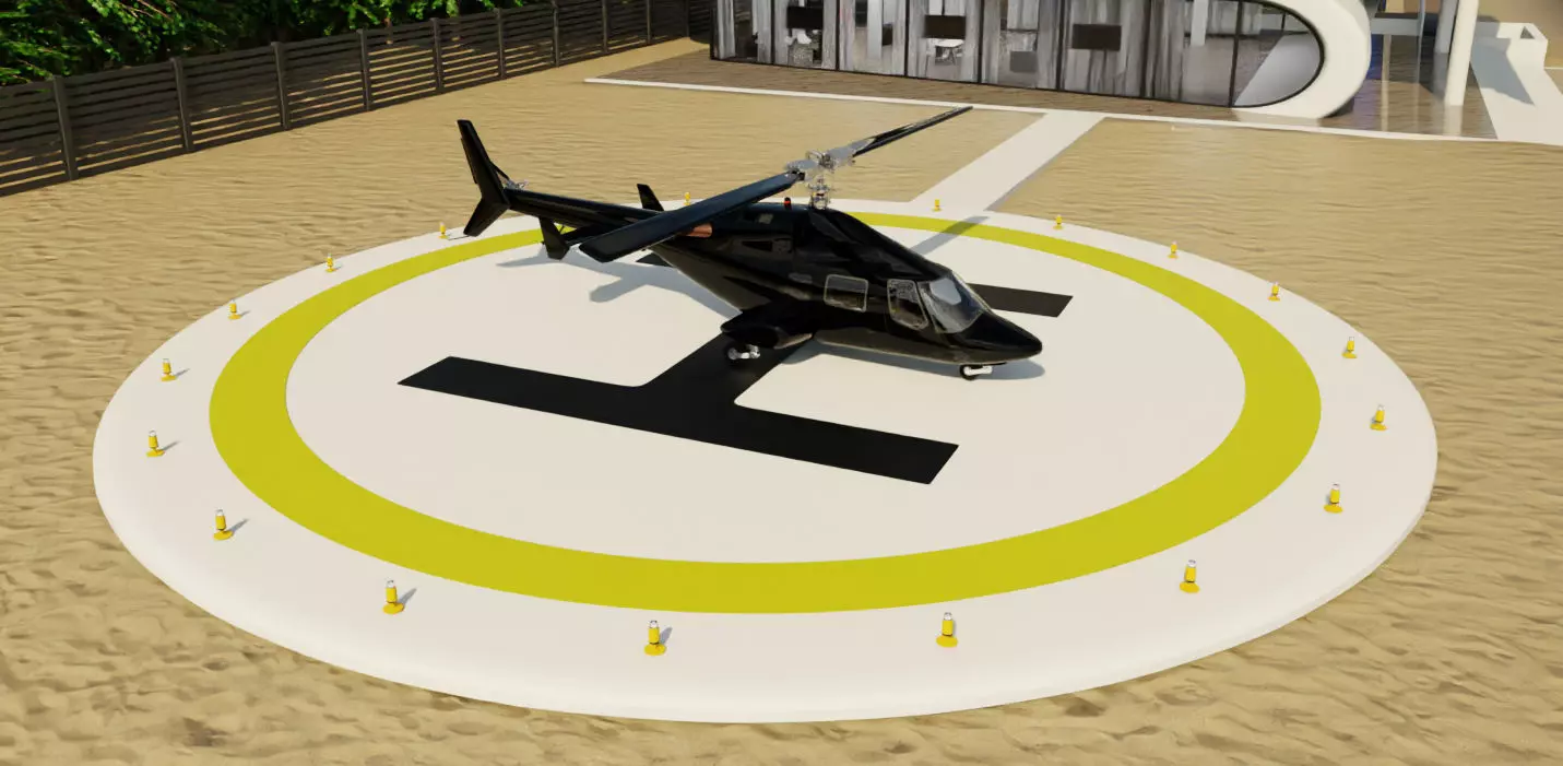 Modern Luxury Beach House with Sports Area 3D model_5