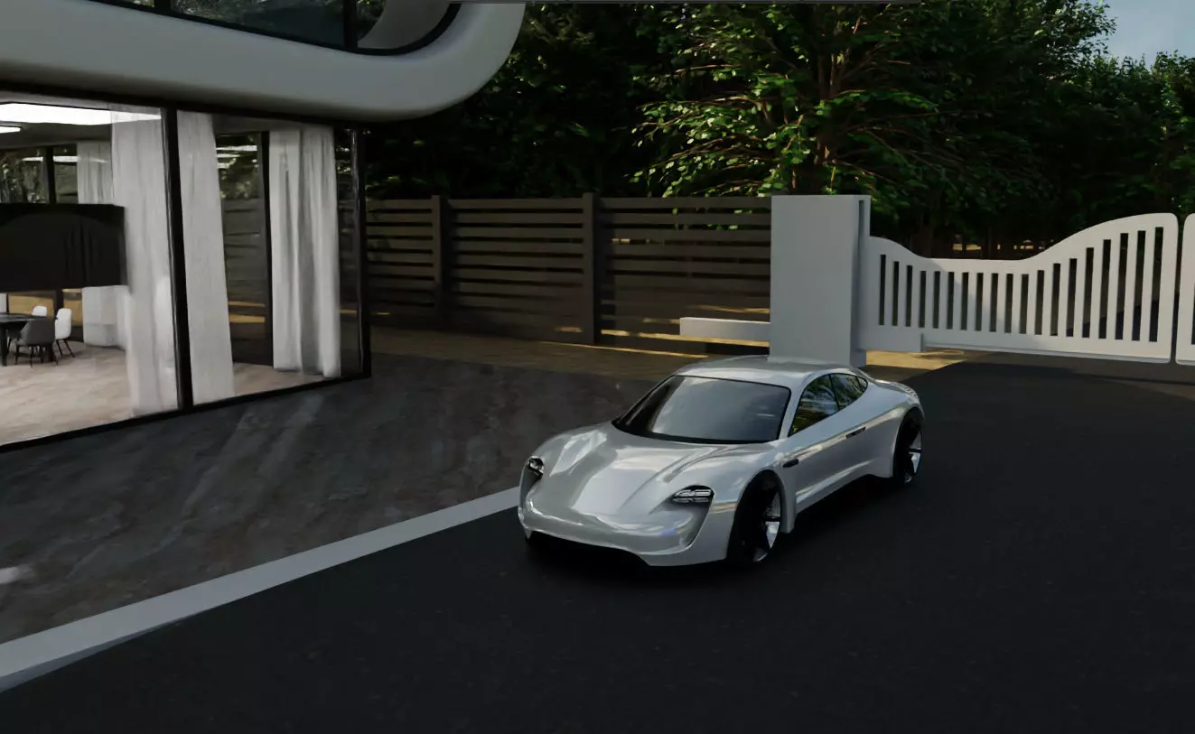 Modern Luxury Beach House with Sports Area 3D model_9