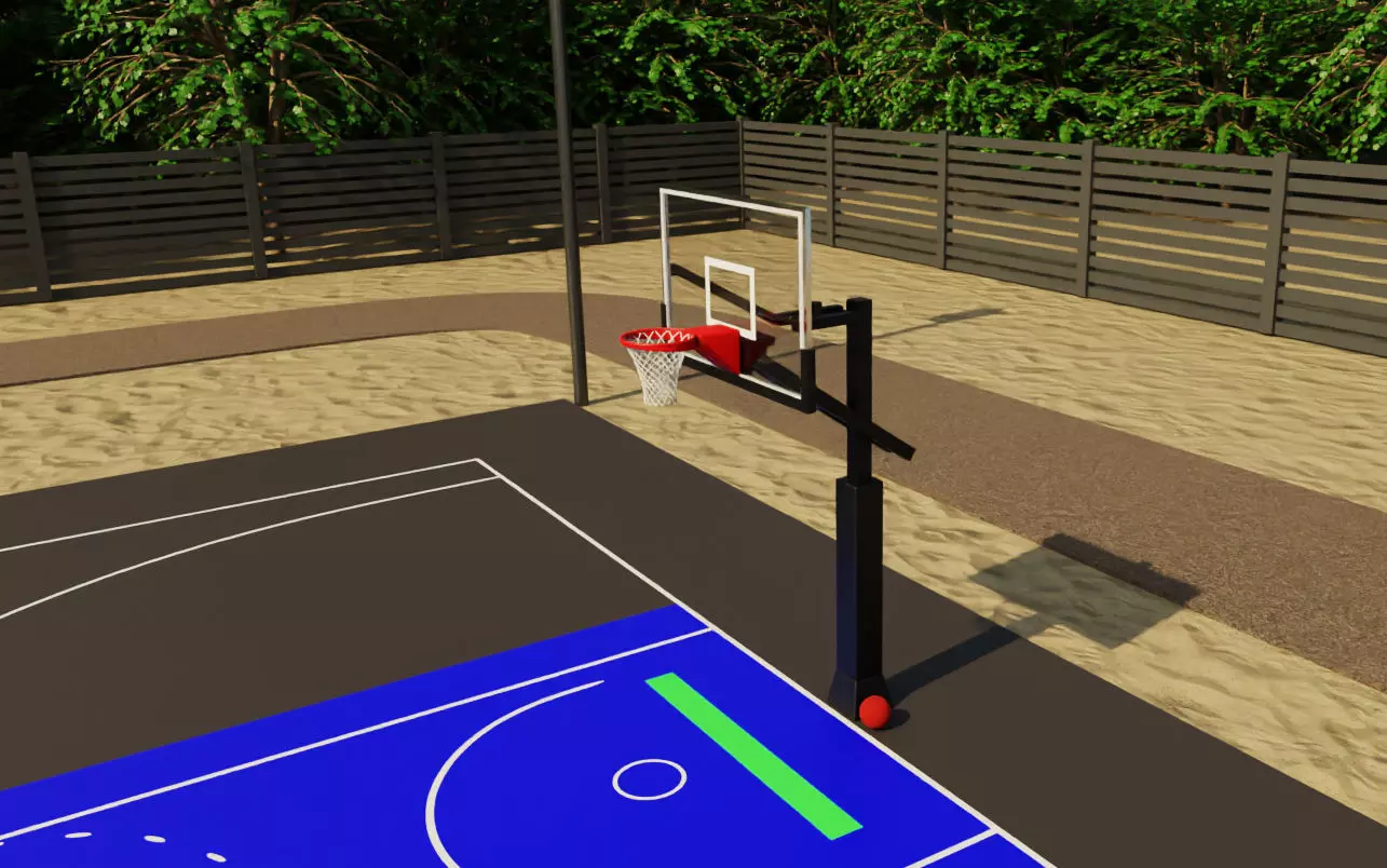 Modern Luxury Beach House with Sports Area 3D model_13