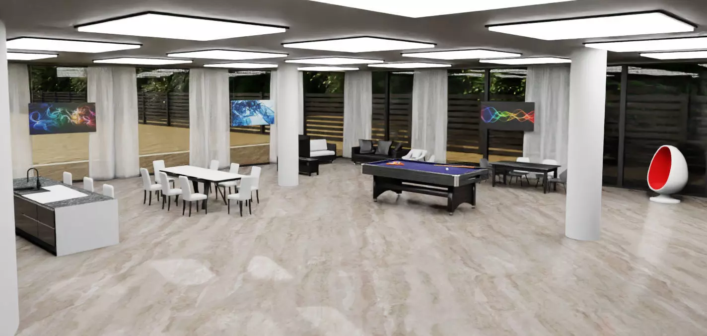 Modern Luxury Beach House with Sports Area 3D model_22