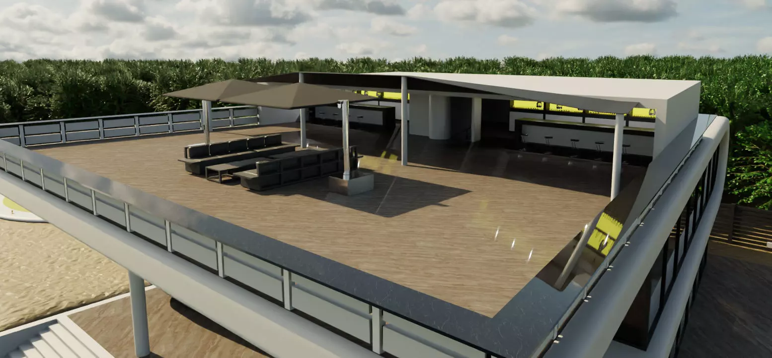 Modern Luxury Beach House with Sports Area 3D model_16