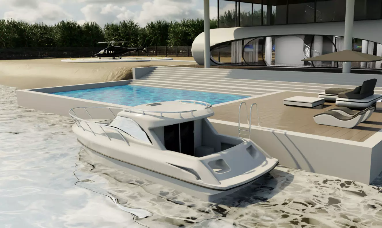 Modern Luxury Beach House with Sports Area 3D model_8